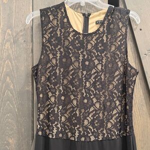 VENUS Black Lace Overlay Jumpsuit